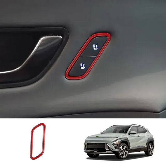 適用: ヒュンダイ/現代/HYUNDAI コナ 2024 2025 ABS レッド ギア シフト パネル カバー トリム ウインドウ スイッチ リフト パネル カバー トリム スタイリング ハンドル ボタン カバー SR-AA-0305 Interior parts for cars