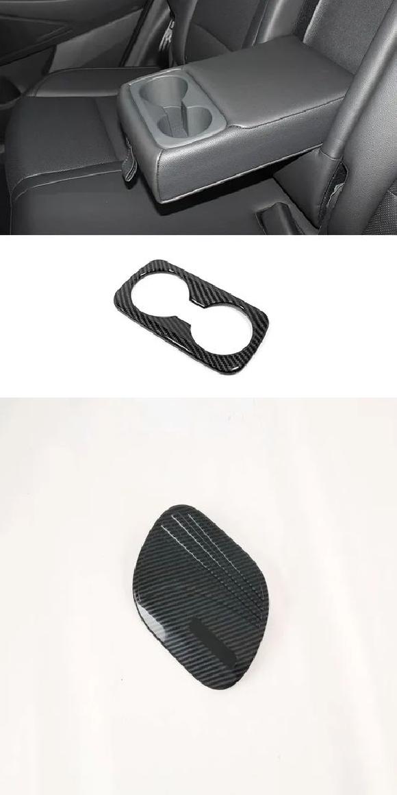 適用: ヒュンダイ/現代/HYUNDAI ツーソン 2015-2019 2020 カーボンファイバー アクセサリー スタイリング ウインドウ リア ドリンクホルダー ホールド・ガス タンク カバー SR-AA-0301 Interior parts for cars