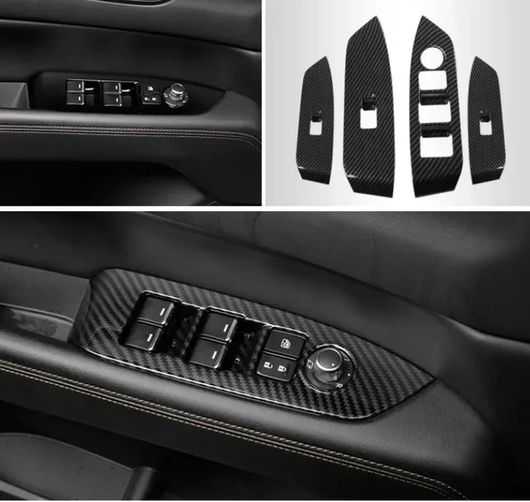 適用: マツダ CX-5 CX5 2017-2021 インテリア ABS カーボンファイバー インテリア ウインドウ スイッチ カバー トリム ギア シフト パネル ステッカー ウインドウ スイッチ 左ハンドル用 SR-AA-4154 Interior parts for cars