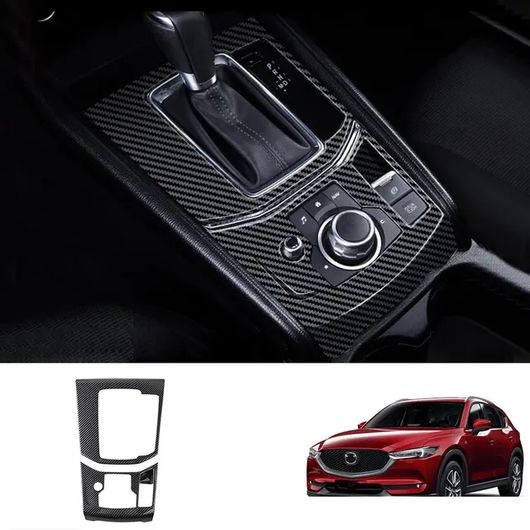 適用: マツダ CX-5 CX5 2017-2021 インテリア ABS カーボンファイバー インテリア ウインドウ スイッチ カバー トリム ギア シフト パネル ステッカー ギア パネル 右ハンドル用 SR-AA-4154 Interior parts for cars