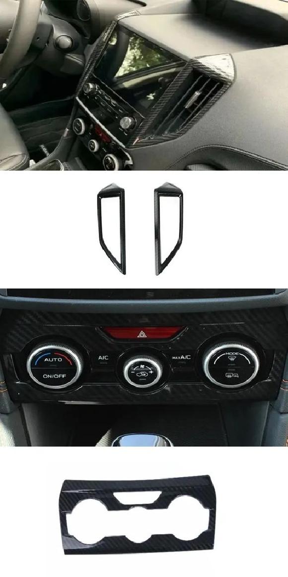 適用: スバル インプレッサ XV 2018-2022 カーボンファイバー アクセサリー ウインドウ リフト ボタン スイッチ カバー センター エアコン カバー・エアコン スイッチ カバー SR-AA-4156 Interior parts for cars