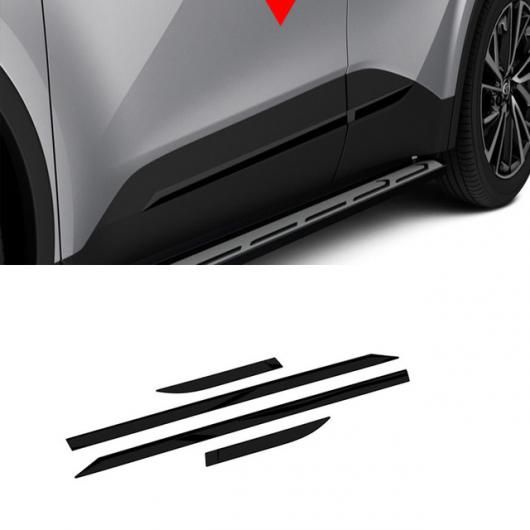 適用: トヨタ CHR C-HR 2024 2025 ABS ピアノ ブラック エクステリア アクセサリー サイド ドア ボディ カバー バンパー ストリップ パネル リア バンパー サイド ドア ボディ カバー SR-AA-4280 Exterior parts for cars