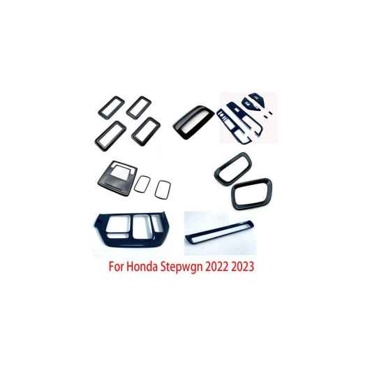 インテリア アクセサリー 適用: ホンダ ステップワゴン スパーダ 2022 2023 ABS カーボン ギア シフト パネル ウインドウ リフト パネル カバー トリム ステッカー 17 ピース SR-AA-4519 Interior parts for cars