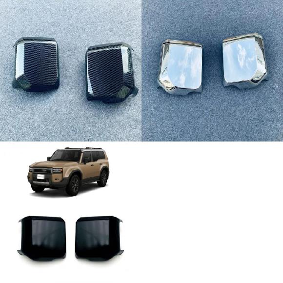 適用: トヨタ ランドクルーザー 250 プラド LC250 2024 ABS カーボン サイド ドア リア ビュー チューニング ミラー ステッカー ABS カーボンファイバー～ABS ピアノ ブラック SR-AA-4761 Exterior parts for cars