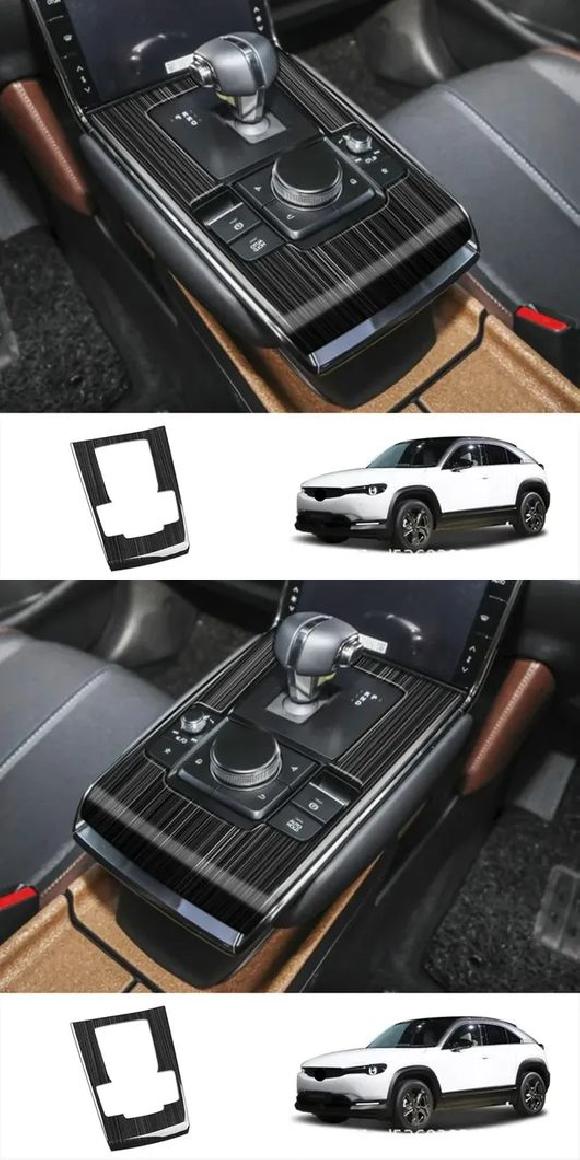 右ハンドル用 左ハンドル用 適用: マツダ MX30 MX-30 2022 2023 ブラック ブラシ センター コンソール ギア シフト パネル カバー トリム 左ハンドル用 2・右ハンドル用 2 SR-AA-4814 Interior parts for cars