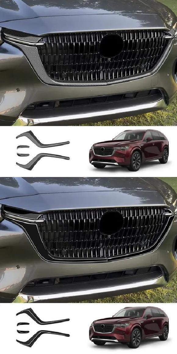 適用: マツダ CX90 CX-90 CX80 2024 2025 ABS カーボンファイバー フロント レーシング エンジン ボディ カバー トリム フロント ABS カーボンファイバー・ABS ブラック SR-AA-4885 Exterior parts for cars|オートパーツエージェンシー