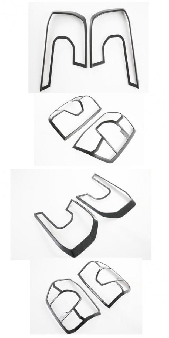 適用: フォード/FORD レンジャー 2023 2024 ABS カーボンファイバー ヘッドライト 装飾 カバー トリムリア ライト 2種セット マットブラック・2種セット カーボンファイバー SR-AA-4889 Exterior parts cars