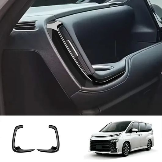 右ハンドル用 適用: トヨタ ヴォクシー 90シリーズ 2021 2022 2023 ブラック 光沢 ウインドウ スイッチ カバー エア コンディション カバー トリム インテリア サイド AC アウトレット SR-AA-0429 Interior parts for cars
