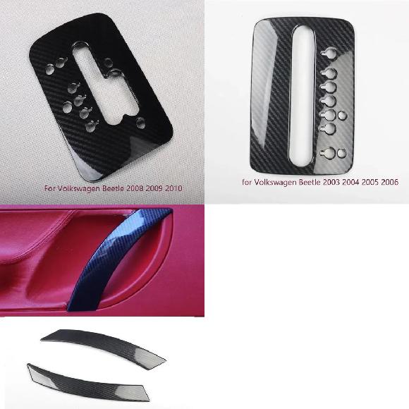 適用: フォルクスワーゲン/VOLKSWAGEN ビートル 2003-2011 ABS カーボンファイバー センター コントロール パネル カバー トリム ギア シフト 08-11～ドア ハンドル 03-11 SR-AA-0410 Interior parts for cars