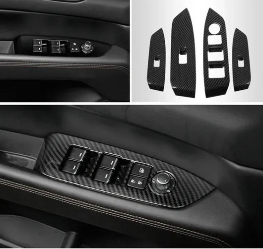 適用: マツダ CX-5 CX5 KF 2017-2020 2021 2022 2023 インテリア カーボンファイバー ギア シフト パネル カバー ウインドウ スイッチ リフト トリム AC ウインドウ スイッチ 左ハンドル用 SR-AA-0513 Interior parts for cars｜オートパーツエージェンシー