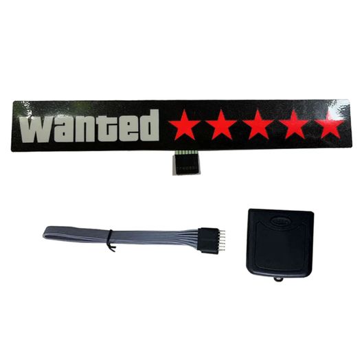 シールド 電動 5STARS WANTED LED ウインドウ ステッカー ブルー レッド ライト アップ 適用: JDM パネル 装飾 アクセサリー SR-AA-8423 Exterior parts for cars