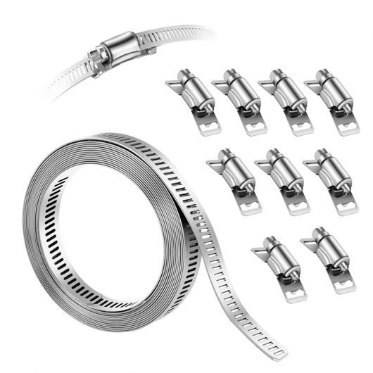 ホース クランプ ホース クランプ パイプ ホース ステンレス スチール シルバー 10 ピース アタッチメント シルバー SR-AA-9167 Car parts