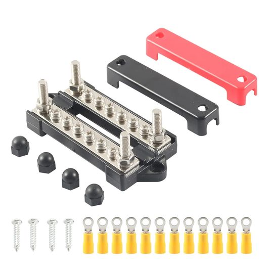 12V グラウンド/パワー ディストリビューション ターミナル ブロック バッテリー バス バー セット マックス 300V AC/48V DC 陰極/ 断熱 バスバー SR-AA-9559 Car parts｜オートパーツエージェンシー