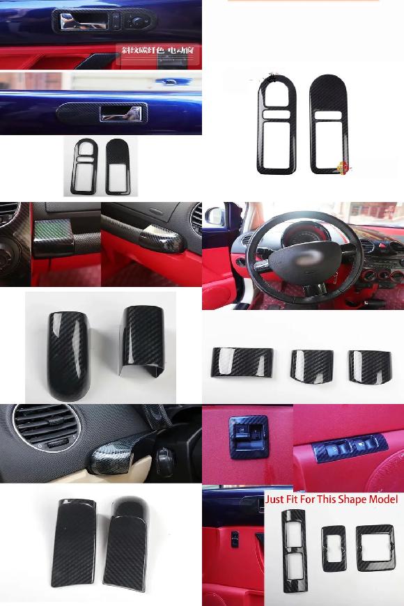 適用: フォルクスワーゲン/VOLKSWAGEN ビートル 2003-2011 カーボンファイバー インテリア アクセサリー ギア シフト パネル ドア ハンドル 08-11～ウインドウ スイッチ 03-11 SR-AA-0552 Interior parts for cars