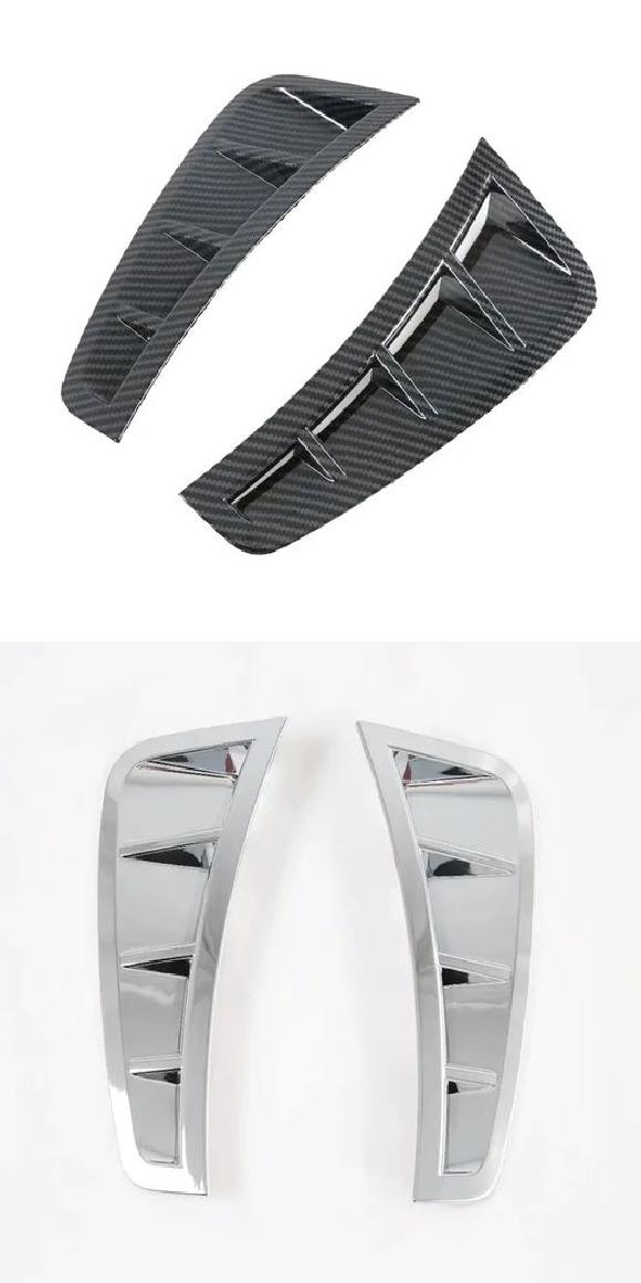 適用: ヒュンダイ/現代/HYUNDAI ソナタ DN8 2020-2023 ABS クローム サイド 通気口 カバー トリム フェンダー ステッカー フード エア サイド フェンダー 吹き出し口 カバー カーボン・クロム SR-AA-0579 Interior parts for cars