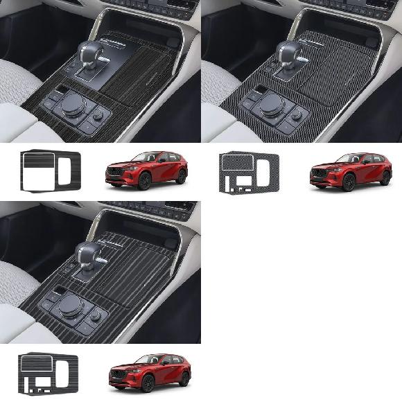 左ハンドル用 適用: マツダ CX-60 CX60 CX 60 2022-2024 ギアボックス ギア シフト パネル フレーム カバー トリム スチール ブラック チタン～ABS テクスチャ カラー SR-AA-0629 Interior parts for cars