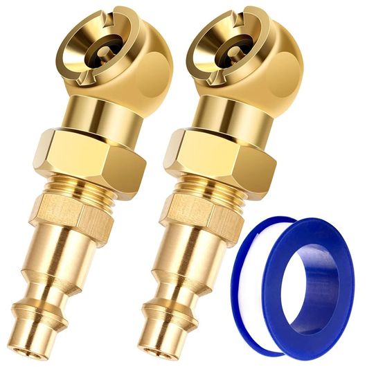 2パック ポータブル エア チャック 固体 金属 クローズド ボール エア チャック + 1/4インチ NPT スタンダード クイック プラグ タイヤ インフレーター ゲージ ノズル SR-BB-0102 Car parts
