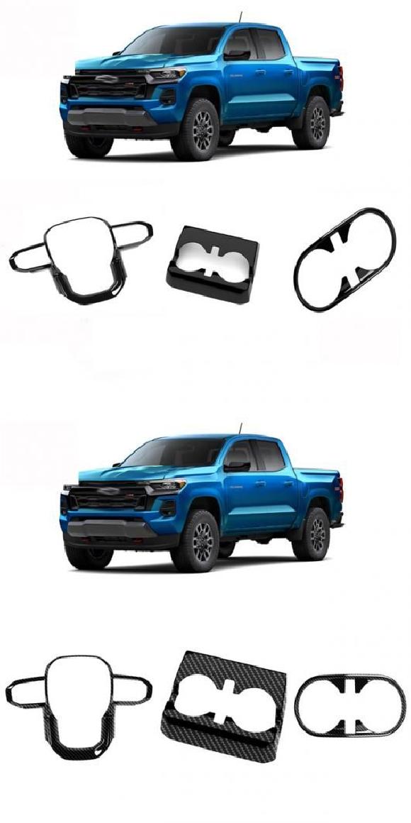 適用: シボレー/CHEVROLET コロラド 2024 2025 ABS フロント センター コンソール カップホルダー トリム リア ピアノ ブラック 3セット・カーボンファイバー 3セット SR-AA-0675 Interior parts for cars｜オートパーツエージェンシー