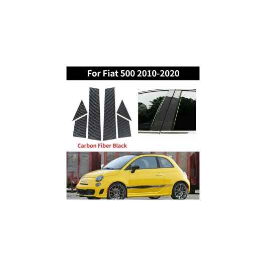 適用: フィアット/FIAT 500 2010 2011 2012 2013-2020 ウインドウ ドア 列 B C ピラー ポスト トリム カバー カーボン ブラック ステッカー アクセサリー SR-BB-4301 Exterior parts for cars