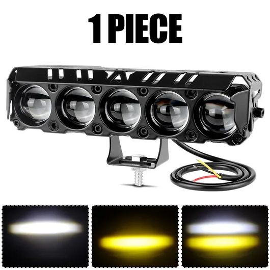 5 レンズ オートバイ 28W 3570 LED スポットライト ホワイト イエロー ハイ ロー ビーム ヘッドライト 補助 ドライビング ランプ ユニバーサル モト アクセサリー 1ピース SR-BB-4162 Motorcycle parts