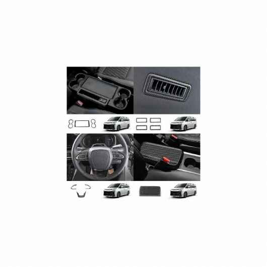 右ハンドル用 適用: トヨタ ヴォクシー 90シリーズ 2021 2022 2023 ABS カーボン インテリア アクセサリー ウインドウ ミドル ドリンクホルダー 1～アームレスト パネル カバー SR-AA-0654 Interior parts for cars
