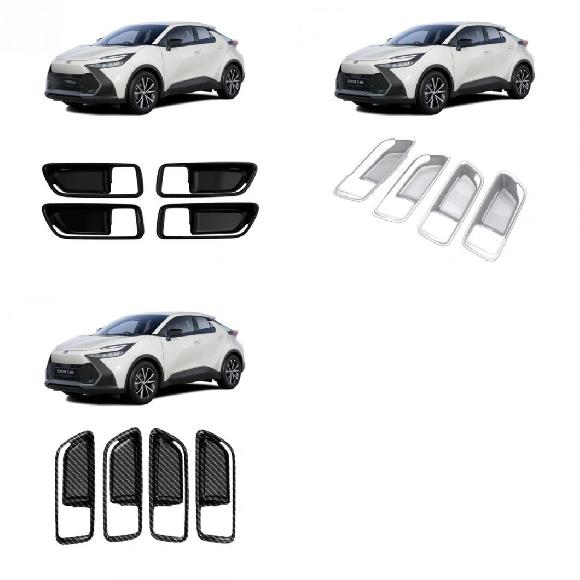 適用: トヨタ CHR C-HR 2024 2025 ABS ウインドウ スイッチ カバー インナー ドア ハンドル ボウル エア コンディション インナー ドア ブラック～インナー ドア カーボン SR-AA-0740 Interior parts for cars