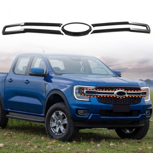 適用: フォード/FORD レンジャー 2023 2024 ABS エクステリア フロント センター ラジエーター グリル カバー トリム (ローエンドXLTバージョンのみ適合) カーボン スタイル SR-BB-5340 Exterior parts cars