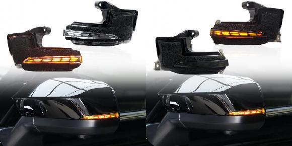 適用: トヨタ ノア/BZ4X/カローラ クロス 2022-2025/アルファード AH40 2023-2025 エクステリア アクセサリー ダイナミック サイド ドア ミラー クリスタル・スモーク ブラック SR-BB-6119 Exterior parts for cars