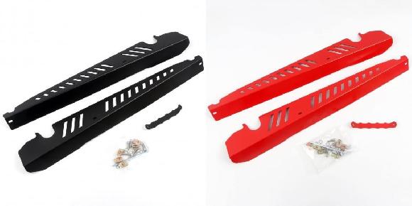 適用: スバル WRX STI 2015-2021 フロント フード ボンネット エンジン ラジエーター 両方 サイド プロテクター カバー アルミニウム 合金 2ピース ブラック・レッド SR-BB-6458 Car parts