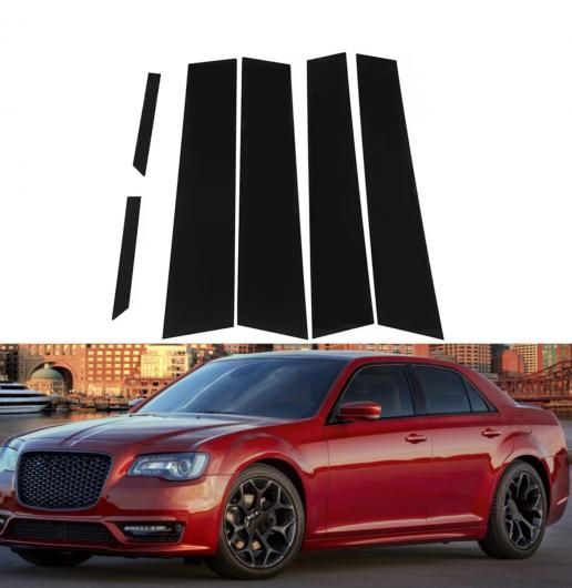 6ピースピラー ポスト 適用: クライスラー/CHRYSLER 300 2011 2012 2013-2020 2019 ウインドウ ドア サイド トリム デカール ステッカー アクセサリー ブラック SR-BB-7423 Exterior parts for cars