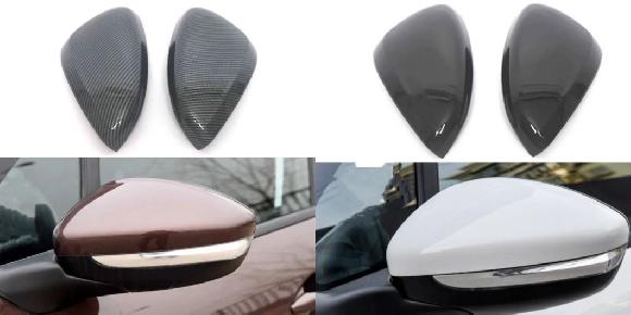 適用: プジョー/PEUGEOT 208 2008 2012-2018 シトロエン/CITROEN C3 2016 2020 バックミラー サイド ミラー カバー ウイング キャップ エクステリア ケース カーボン・ブラック SR-BB-7341 Exterior parts for cars｜オートパーツエージェンシー