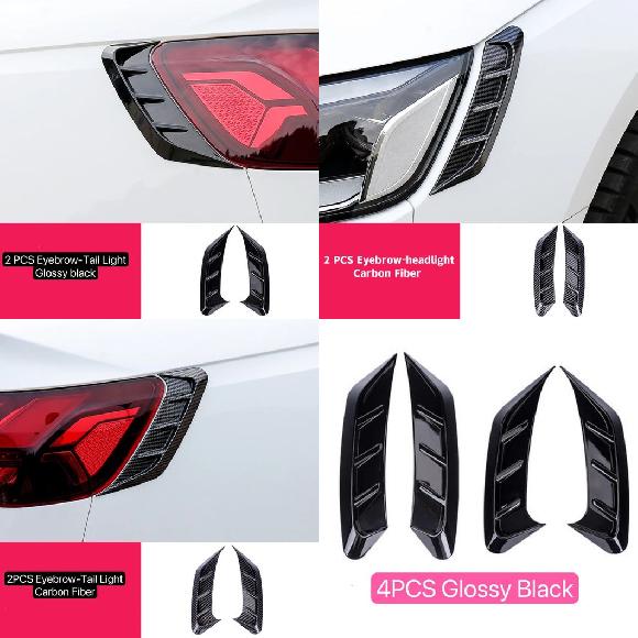 ヘッドライト アイブロー カバー トリム ステッカー 適用: アウディ/AUDI A4 B9 2020 2021 2022 RS4 装飾 リア テール ライト 2ピース テールライト ブラック～4ピース ブラック SR-BB-7610 Exterior parts for cars｜オートパーツエージェンシー