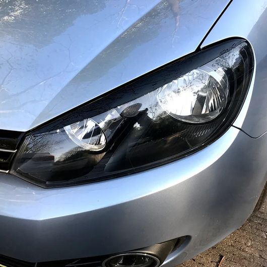ヘッドライト アイブロー アイリッド ステッカー トリム カバー 適用: フォルクスワーゲン/VOLKSWAGEN ゴルフ 6 MK6 2008 2009 2010 2011 2012 2013 ABS ピアノブラック SR-BB-7700 Exterior parts for cars