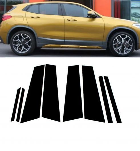光沢 ピアノ ブラック ピラー ポスト 適用: BMW/ビーエムダブリュー X2 F39 2018 2019 2020 2021 2022 ウインドウ ドア 列 B C カバー トリム アクセサリー ブラック SR-BB-7724 Exterior parts for cars