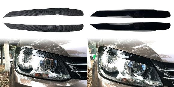 フロント ヘッドライト アイリッド トリム カバー 装飾 ABS プラスチック 適用: フォルクスワーゲン/VOLKSWAGEN トゥーラン 2011 2012 2013 2014 2015 カーボン・ピアノブラック SR-BB-7870 Exterior parts for cars