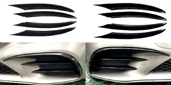 適用: メルセデス ベンツ AMG W205 C-クラス C200 2019 2020 2021 4ピース フロント バンパー フォグライト 装飾 カバー トリム ABS カーボン・ピアノブラック SR-BB-8062 Exterior parts for cars|オートパーツエージェンシー