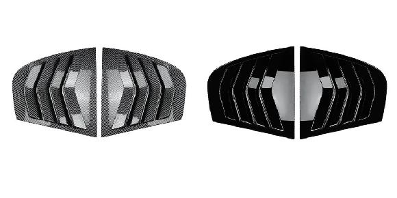 リア ウインドウ スクープ ルーバー 適用: BMW 3シリーズ E90 320i 330i M3 2005-2011 サイド 吹き出し口 サン シェード シールド カバー ステッカー カーボン調・ピアノブラック SR-BB-8130 Exterior parts for cars