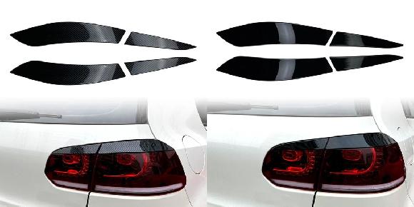 4ピース リア テールライト ランプ アイリッド トリム カバー ヘッドライト アイブロー アイリッド トリム 適用: ゴルフ 6 MK6 2008 2009 2010 2011 2012 2013 カーボン調・ピアノブラック SR-BB-8426 Exterior parts for cars|オートパーツエージェンシー