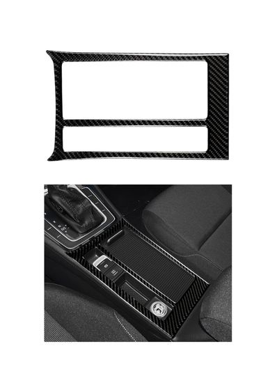 カーボン カップホルダー パネル カバー 保護 トリム 適用: VW ゴルフ 7 MK7 VII 2013 2014 2015 2016 2017 ブラック SR-BB-8417 Interior parts for cars