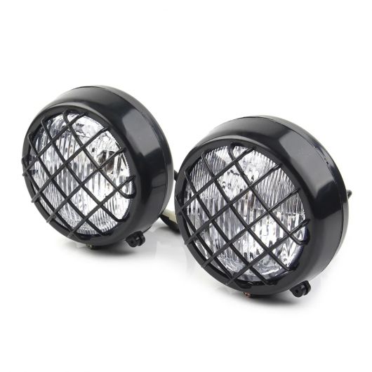 2ピース フロント ヘッド ライト ランプ ヘッドライト 適用: 70 110 125 150 150CC 4 ウィーラ クアッド ダートバイク ATV デューン バギー 適用: ヤマハ バンシー 87-2006 ブラック SR-BB-8517 Car light