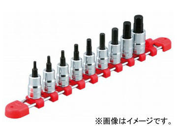 KTC 9.5sq.ショートヘキサゴンビットソケットセット［9コ組］ TBT3S09BH  Short Hexagon Bit Socket Set Piece 花・ガーデン・DIY-DIY・工具-ソケットレンチ用ソケット