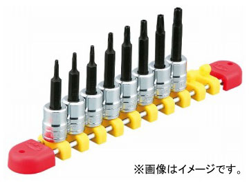 KTC 6.3sq.T型いじり止めトルクスビットソケットセット［8コ組］ TBT208TH Type Temporary Torx Bit Socket Set Pieces