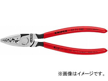 クニペックス/KNIPEX エンドスリーブ用圧着ペンチ 品番：9771-180 JAN：4003773012740 Pressing pliers for end sleeve｜オートパーツエージェンシー 8,383円