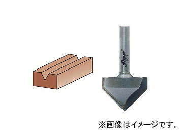 ライト精機 超硬V溝ビット TR-8 トリマ用(6mm軸) 6×90°mm 全長（mm）：50 幅（mm）：27 有効長（mm）：20 JAN：4990052001680 Carbide groove bit