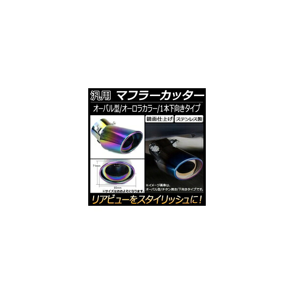 AP 汎用 マフラーカッター オーバル オーロラ 1本出し 下向き AP-XT123 General purpose muffler cutter
