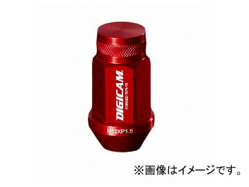 デジキャン アルミレーシングナット スズキ ソリオ レッド 19HEX袋 P1.25 45mm 入数：1セット(16本入) Aluminum racing nut
