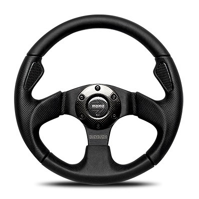 MOMO/モモ ジェット ステアリング ブラックレザー カーボンインサート 320mm J-1｜オートパーツエージェンシー 40,623円
