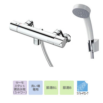 TOTO GG続きもの 風呂場シャワー用サーモスタット雑ぜ合わせる水栓 壁付/スパウト0粍 コンフォートウェーブ TBV03409J1  Termostat mixed faucet for bathroom shower