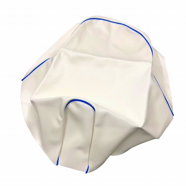 アルバ/ALBA 国産シートカバー 白カバー・青パイピング 張替タイプ SCH3008-C20P50 スズキ ZZ CA1PB 50cc 2輪 Domestic seat cover