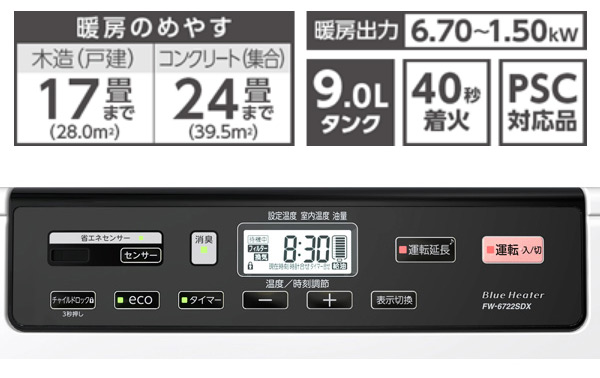 ダイニチ SDXタイプ 石油ファンヒーター コンクリート24畳 木造17畳